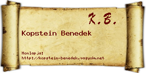 Kopstein Benedek névjegykártya